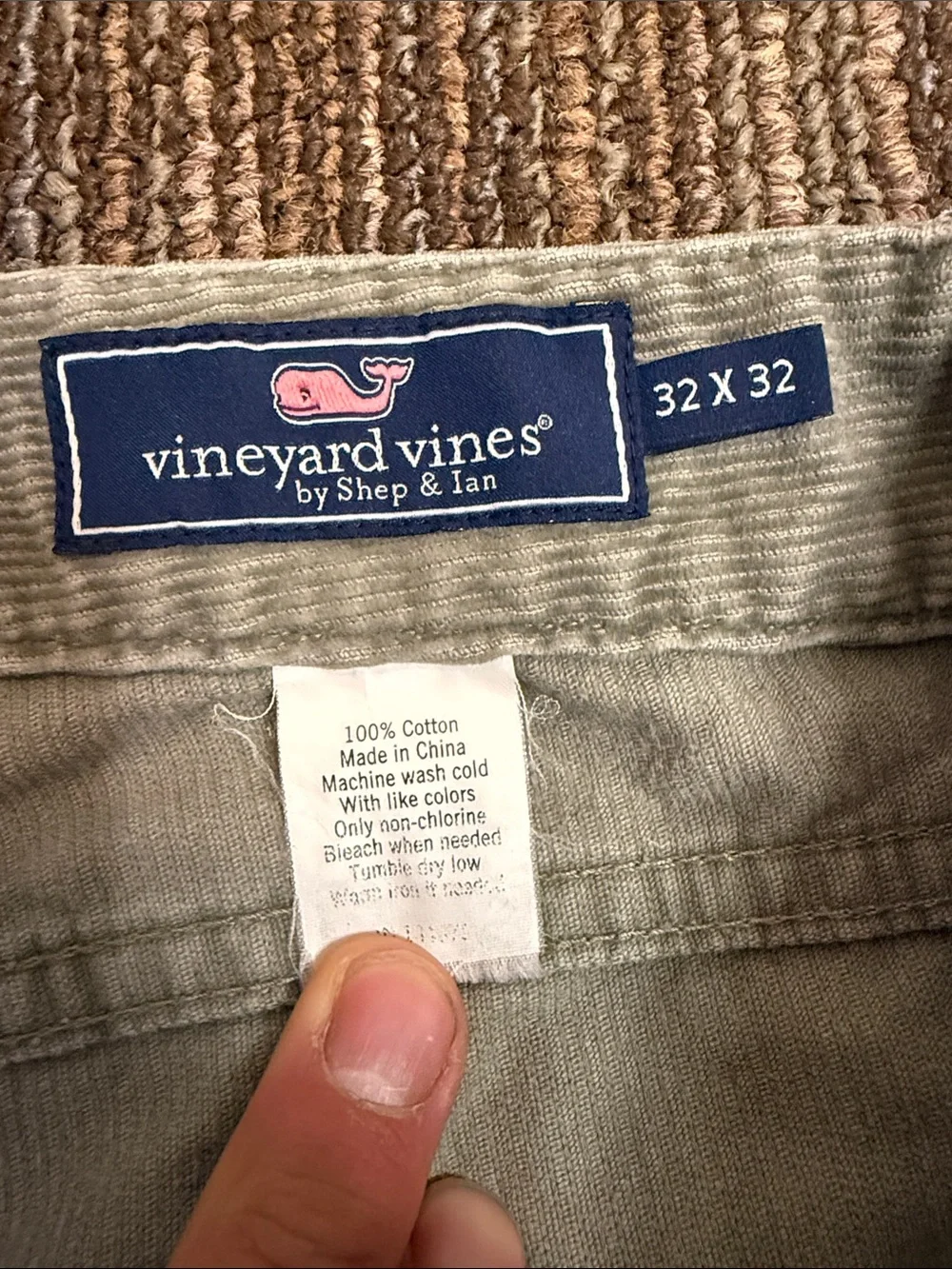 Vineyard Vines Men’s Corduroy Pants in Light Olive